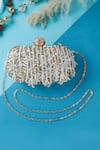 Buy_Nazaakat By Samara Singh_Gold Sequins, Pearls, Rhinestones, Beads And Embellished Clutch _at_Aza_Fashions