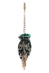 Nazaakat By Samara Singh_Green Beads, Embroidery, Tassels, Pearls Leaf Motif Potli Bag _Online_at_Aza_Fashions