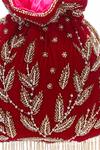 Nazaakat By Samara Singh_Red Beads, Embroidery, Pearls, Tassels Leaf And Potli Bag_at_Aza_Fashions