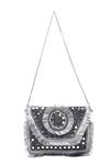 Nazaakat By Samara Singh_Black Mirrors, Beads, Fringe And Embroidered Boho Bag _at_Aza_Fashions
