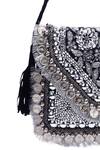 Nazaakat By Samara Singh_Silver Beads, Sequins, Embroidery, Tassels Coin And Boho Bag_at_Aza_Fashions