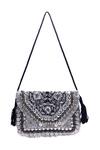 Buy_Nazaakat By Samara Singh_Silver Beads, Sequins, Embroidery, Tassels Coin And Boho Bag