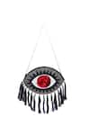 Shop_Nazaakat By Samara Singh_Black Sequins, Beads, Tassels Evil Eye And Boho Bag _Online_at_Aza_Fashions