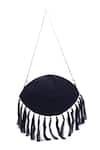 Shop_Nazaakat By Samara Singh_Black Sequins, Beads, Tassels Evil Eye And Boho Bag _at_Aza_Fashions