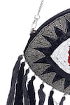 Buy_Nazaakat By Samara Singh_Black Sequins, Beads, Tassels Evil Eye And Boho Bag 