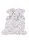 Shop_Nazaakat By Samara Singh_White Pearls, Beads, Tassels And Embellished Potli Bag _at_Aza_Fashions