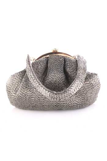 Nazaakat By Samara Singh_Silver Beads Batua Bag _Online_at_Aza_Fashions