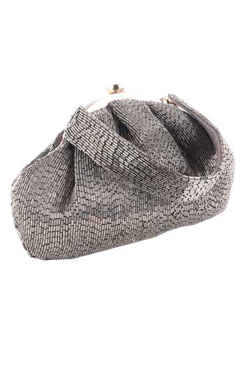 Nazaakat By Samara Singh_Silver Beads Batua Bag _at_Aza_Fashions