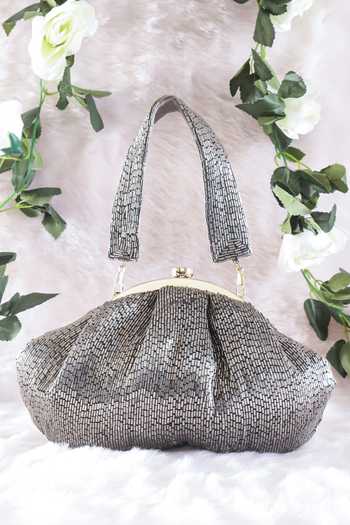 Buy_Nazaakat By Samara Singh_Silver Beads Batua Bag _at_Aza_Fashions