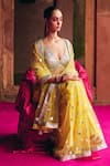 Buy_Angad Singh_Yellow Net Mirrors, Gota Patti, Embroidery, Beads, Tassels Saree With Blouse _Online_at_Aza_Fashions