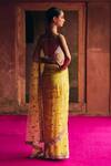 Shop_Angad Singh_Yellow Net Mirrors, Gota Patti, Embroidery, Beads, Tassels Saree With Blouse _at_Aza_Fashions