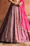 Buy_Angad Singh_Pink Silk, Net Mirrors, Zari, Gota Patti, Multi Raw Bridal Lehenga Set _Online_at_Aza_Fashions