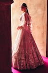 Shop_Angad Singh_Blush Organza Mirrors, Embroidery, Applique, Sequins Pink Bridal Lehenga Set _Online_at_Aza_Fashions
