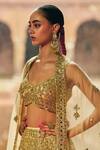 Angad Singh_Gold Net Mirrors, Zari, Gota Patti, Embroidery Sweetheart Bridal Lehenga Set _Online_at_Aza_Fashions