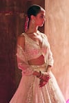 Buy_Angad Singh_Ivory Silk, Net Mirrors, Zari, Gota Patti, Embroidery Raw Bridal Lehenga Set _Online_at_Aza_Fashions