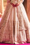 Angad Singh_Ivory Silk, Net Mirrors, Zari, Gota Patti, Embroidery Raw Bridal Lehenga Set _at_Aza_Fashions