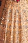 Angad Singh_Gold Organza Mirrors, Embroidery, Tassels Off-shoulder Bridal Lehenga Set _at_Aza_Fashions