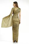 Cham Cham Gold Polyester V-neck Electrum Gathers And Pleats Gown Online at Aza Fashions Cham Cham_Gold Polyester V-neck Electrum Gathers And Pleats Gown _Online_at_Aza_Fashions