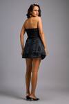 Shop_Deepika Arora_Black Roma Bandeau Neck Strapless Short Dress _at_Aza_Fashions