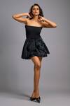 Buy_Deepika Arora_Black Roma Bandeau Neck Strapless Short Dress _at_Aza_Fashions