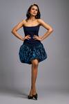 Buy_Deepika Arora_Navy Roma Sequins, Embroidery Bandeau Strapless Structured Bodice Shimmer Dress _Online_at_Aza_Fashions