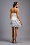Shop_Deepika Arora_White Roma Sequins Bandeau Neck Strapless Structured Bodice Ruched Shimmer Dress _at_Aza_Fashions