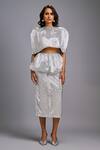 Shop_Deepika Arora_Silver Roma Sequins Round , Sweetheart Shimmer Cropped Jacket Skirt Set _at_Aza_Fashions