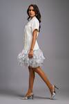 Buy_Deepika Arora_Off White Roma Sequins Collared Lapelled Jacket Dress _Online_at_Aza_Fashions