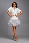 Buy_Deepika Arora_Off White Roma Sequins Collared Lapelled Jacket Dress _at_Aza_Fashions