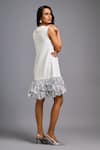 Shop Deepika Arora White Roma Sequins, Ruffles Round Neck Sleeveless Mini Dress at Aza Fashions Shop_Deepika Arora_White Roma Sequins, Ruffles Round Neck Sleeveless Mini Dress _at_Aza_Fashions