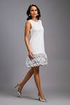 Buy Deepika Arora White Roma Sequins, Ruffles Round Neck Sleeveless Mini Dress Online at Aza Fashions Buy_Deepika Arora_White Roma Sequins, Ruffles Round Neck Sleeveless Mini Dress _Online_at_Aza_Fashions