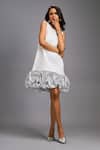 Shop Deepika Arora White Roma Sequins, Ruffles Round Neck Sleeveless Mini Dress Online at Aza Fashions Shop_Deepika Arora_White Roma Sequins, Ruffles Round Neck Sleeveless Mini Dress _Online_at_Aza_Fashions