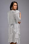 Buy_Deepika Arora_Silver Roma Sequins Round Neck Shimmer Textured Knee-length Dress _Online_at_Aza_Fashions
