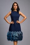 Shop_Deepika Arora_Navy Roma Ruffles Boat Neck Sleeveless Midi Dress _Online_at_Aza_Fashions