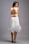 Shop_Deepika Arora_White Roma Sequins, Ruffles Round Neck Sleeveless Midi Dress _at_Aza_Fashions