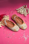Buy_Hello JR_Yellow Girasol Shimmery Floral Pattern Flat Mules _at_Aza_Fashions