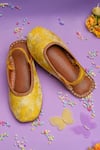 Buy_Hello JR_Yellow Zinnia Textured Pattern Mules _at_Aza_Fashions