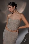 Shop_Jade By Ashima_Beige Organza, Shantoon Beads, Embroidery, Sequins Fiona Corset Lehenga Set _Online_at_Aza_Fashions