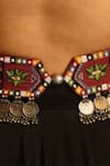Shop_NAKHREWAALI_Maroon Embroidery, Beads, Mirrors, Sequins, Stones Maja Belt _Online_at_Aza_Fashions