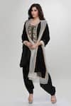 Buy_Ranian_Black , Organza Embroidery Round Neck Dogri Kurta And Dhoti Salwar Set _at_Aza_Fashions