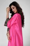 Ranian_Pink Silk, Organza Embroidery, Zari Square Rani Dogri Kurta And Dhoti Salwar Set _at_Aza_Fashions