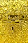 Shop_Tasna_Gold Embroidery Handcrafted Brass Engraved Clutch Bag _Online_at_Aza_Fashions