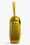 Tasna_Gold Embroidery Handcrafted Engraved Brass Clutch Bag _Online_at_Aza_Fashions