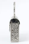 Tasna_Silver Handcrafted Floral And Geometric Engraved Clutch _Online_at_Aza_Fashions