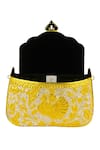 Tasna_Gold Embroidery, Stones Brass Engraved Floral And Peacock Clutch _Online_at_Aza_Fashions