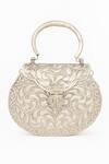 Shop_Tasna_Silver Handcrafted Engraved Brass Clutch _Online_at_Aza_Fashions