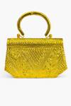 Shop Tasna Gold Embroidery Handcrafted Brass Engraved Clutch at Aza Fashions Shop_Tasna_Gold Embroidery Handcrafted Brass Engraved Clutch _at_Aza_Fashions