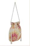 The Purple Sack_Off White Beads, Sequins, Tassels Floral And Embroidered Potli Bag _Online_at_Aza_Fashions
