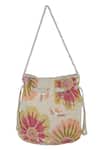 Shop_The Purple Sack_Off White Beads, Sequins, Tassels Floral And Embroidered Potli Bag _Online_at_Aza_Fashions