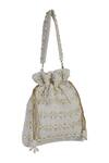 Buy_The Purple Sack_Off White Beads, Pearls Beaded And Embroidered Potli Bag _Online_at_Aza_Fashions